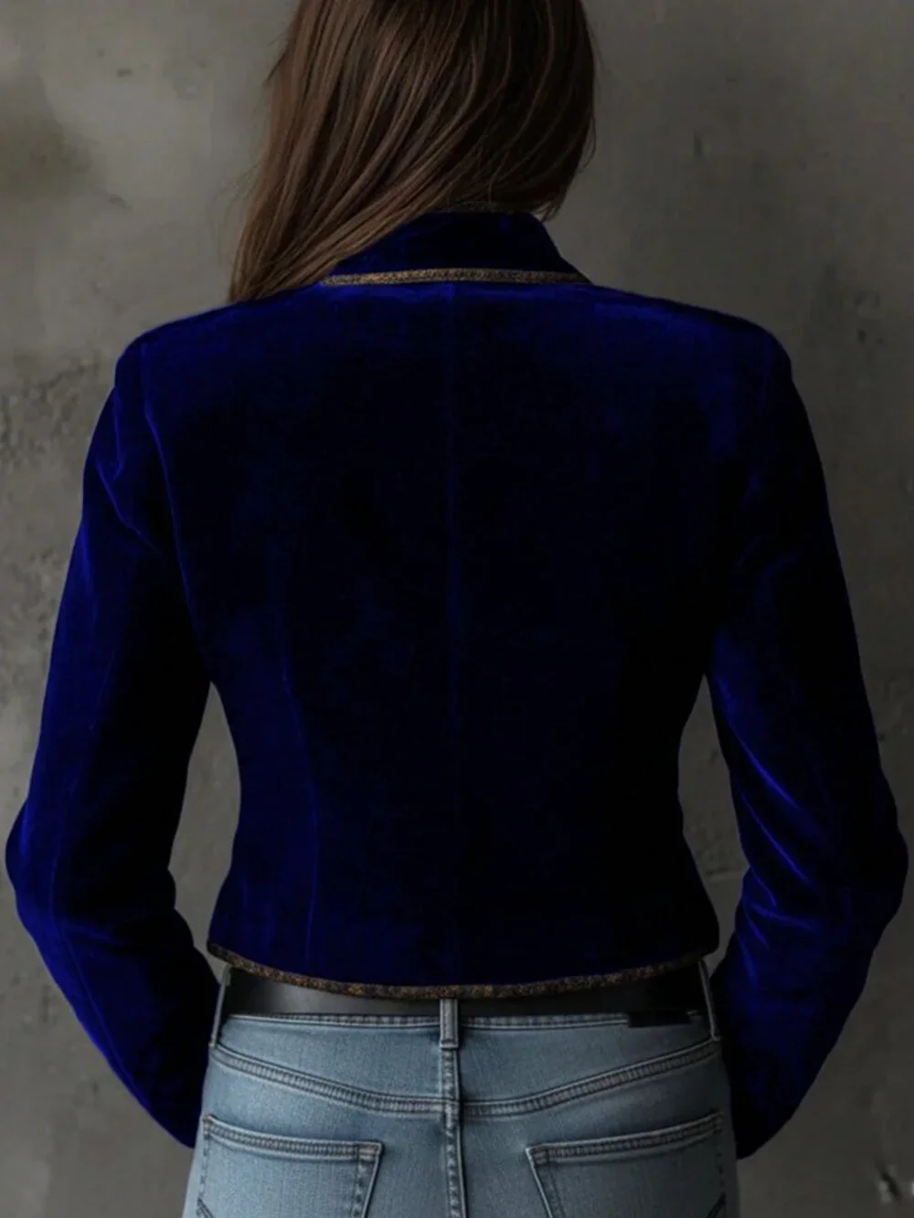 Royal Blue Casual Women's Long Sleeve Office Blazer